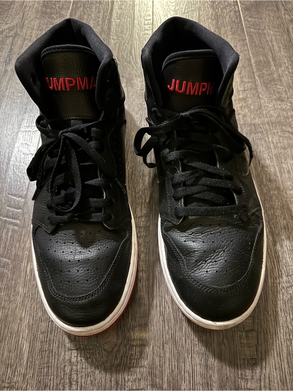 Jordan Men's Air Jordan Access Mid Top Lace-Up Sneakers Black/Gym Red AR3762-001